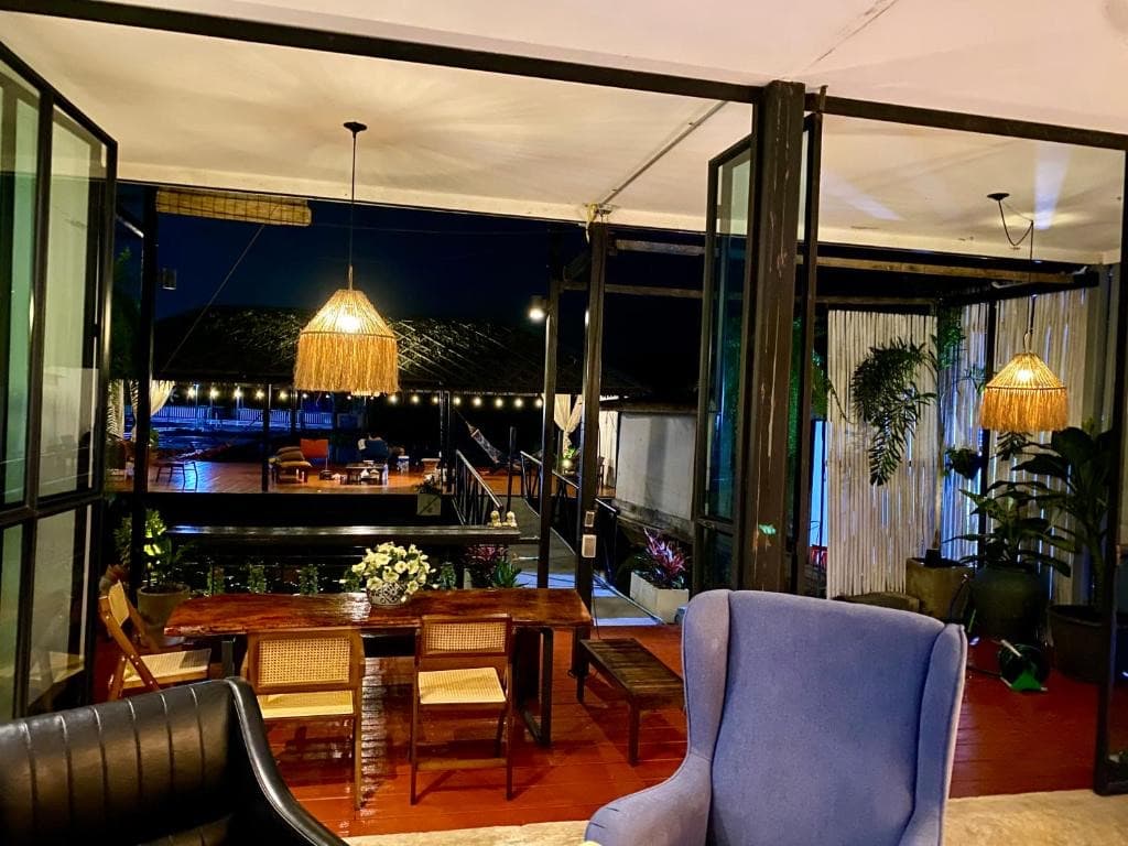 Night dining at Kanchanaburi resort